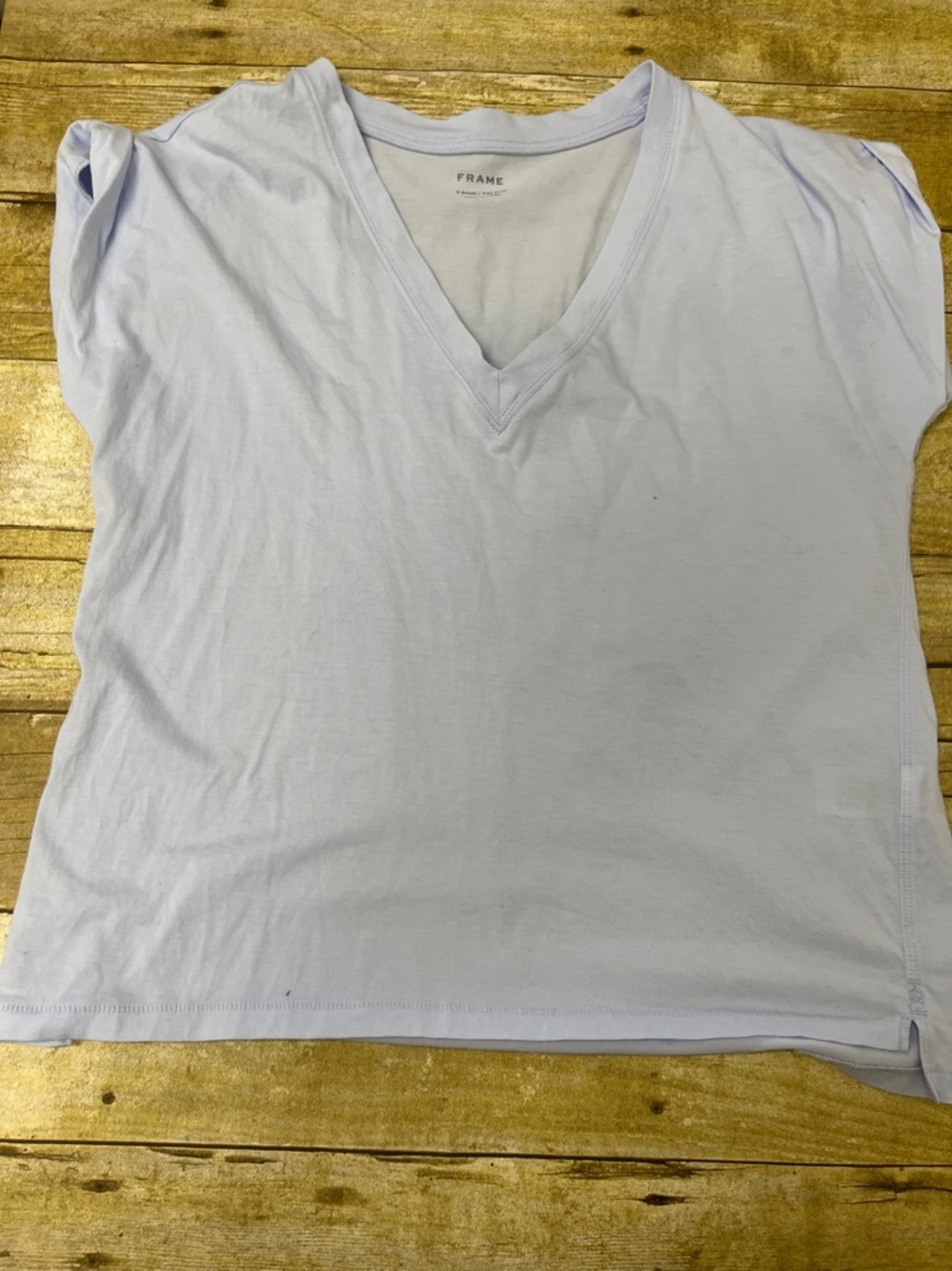 Frame Denim Light Blue boxy crop tee size XS